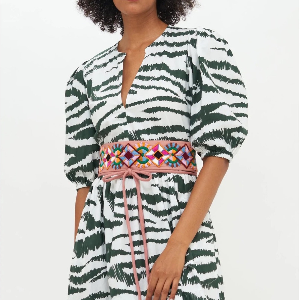 Oliphant Zebra Print Maxi Dress - Green - Picture 3 of 9